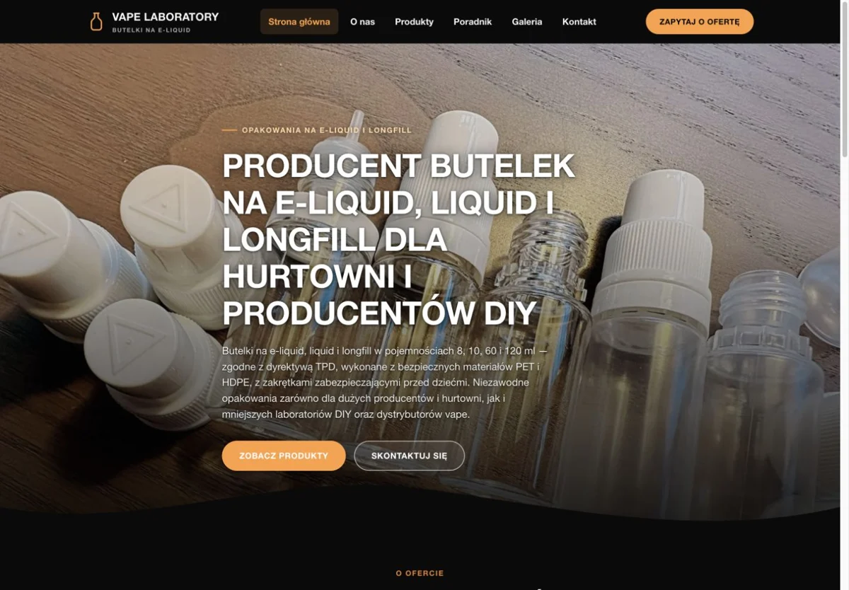 Podgląd strony butelkivape.pl