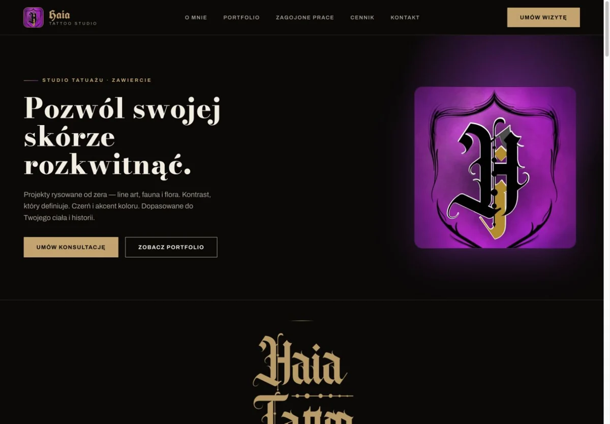 Podgląd strony haiatattoo.pl